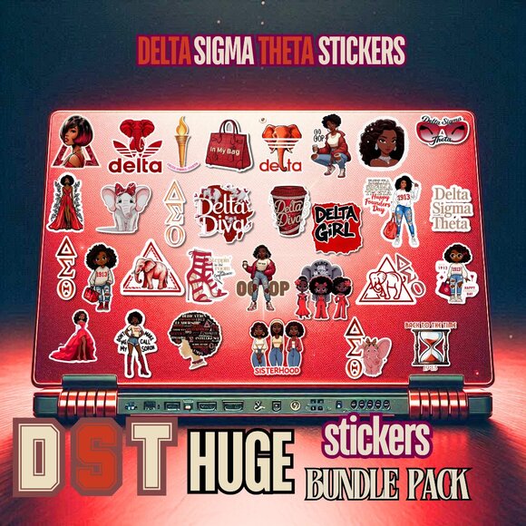 NEW Delta Sigma Theta Stickers divine 9 sorority decals DST black woman gifts - Picture 1 of 11
